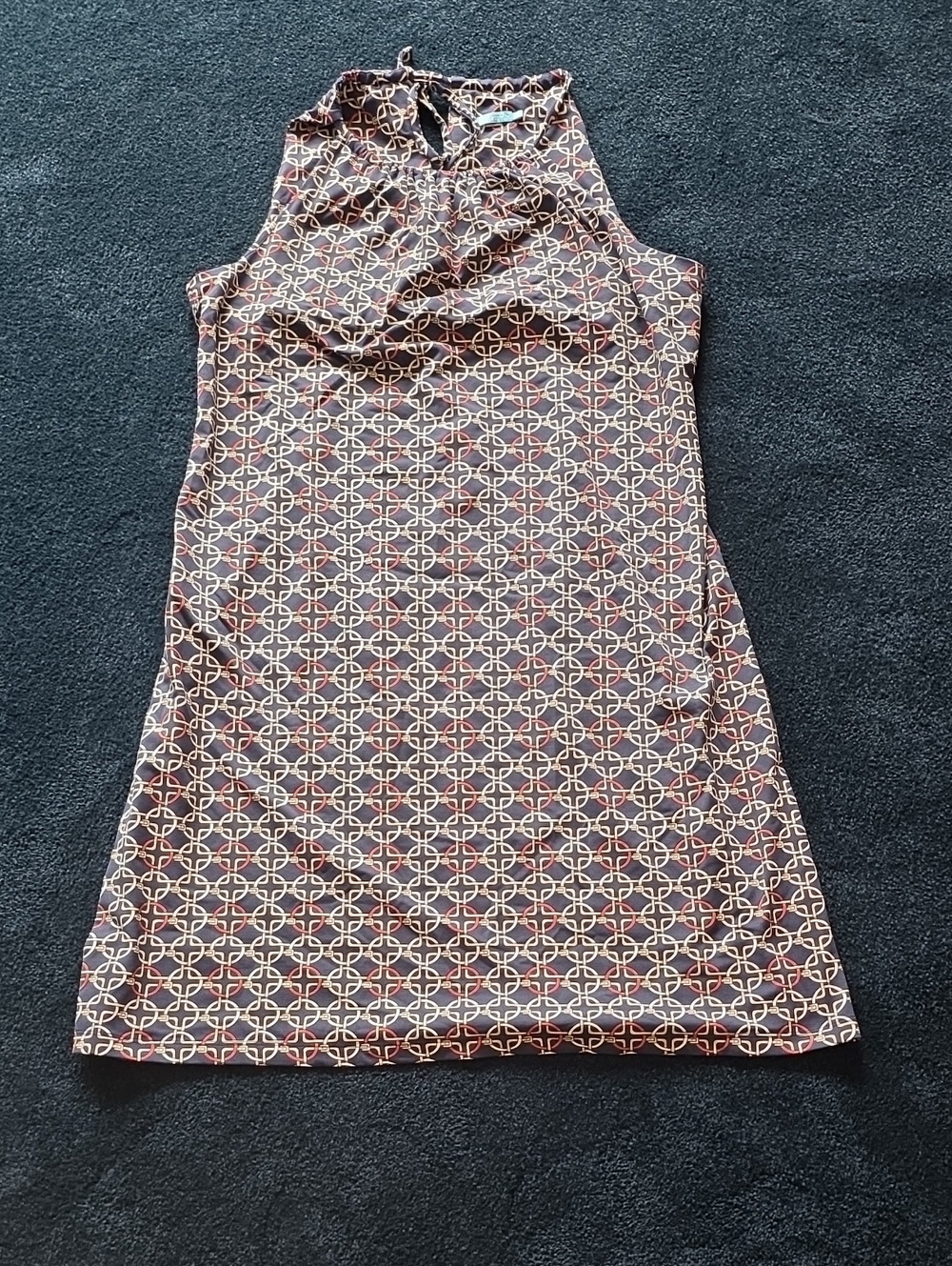 J. McLaughlin Navy Dress with Red, White And Blue Chain-Link Motif